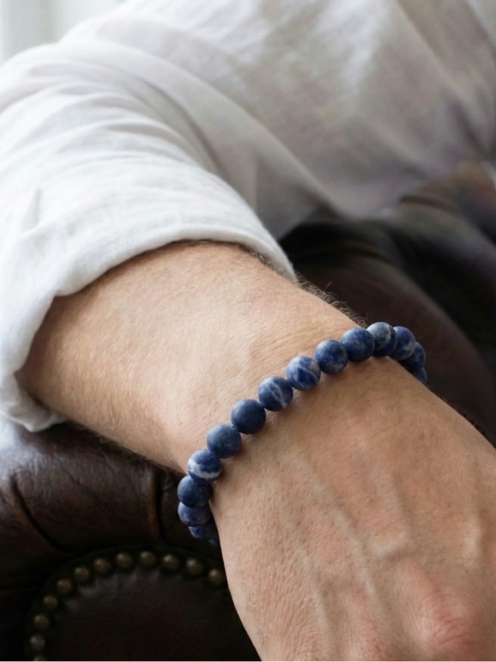 Men’s sodalite sterling silver bracelet
